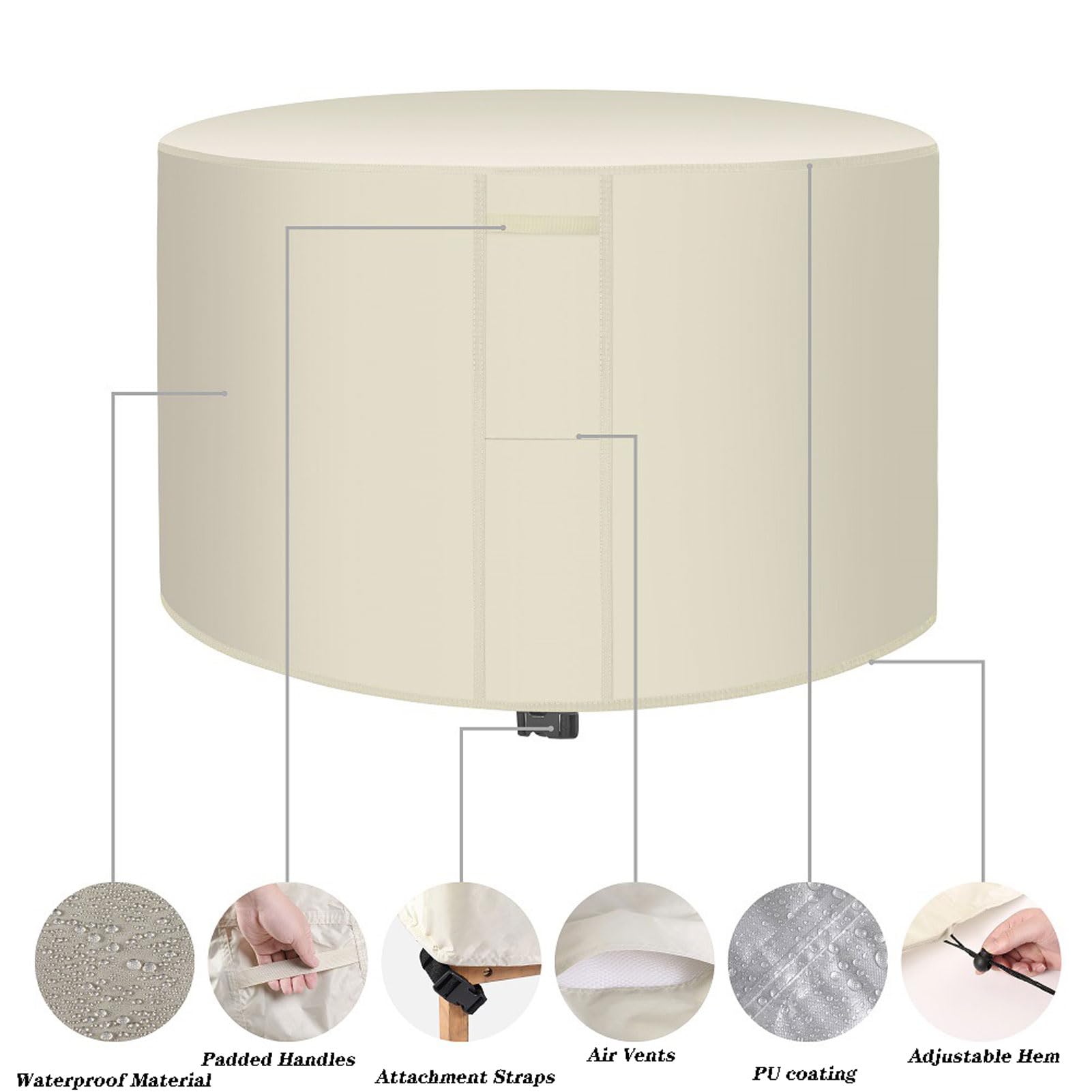 ATYUJKB Terrassenmöbel Abdeckung L-Form – Wasserdicht, Atmungsaktiv, 420D Oxford Für Sofa & Tisch
