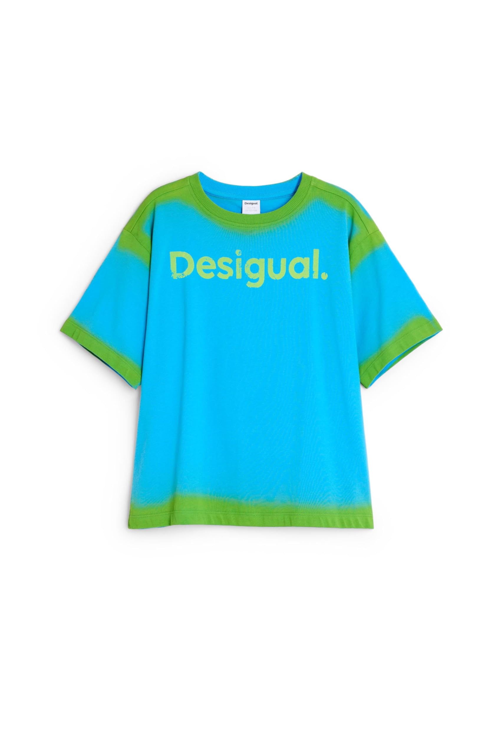 Desigual Jungen Blau Kurzarm-T-Shirt Mit Farbverlauf, Kinder, Baumwolle, 13/14
