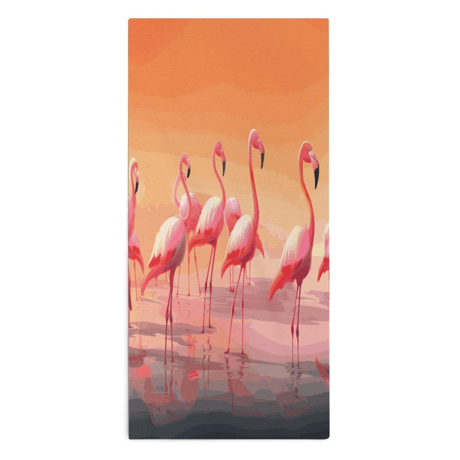 Btcowzrv Style A Flock Of Flamingos Bath Towel Beach Towels Shower Towel