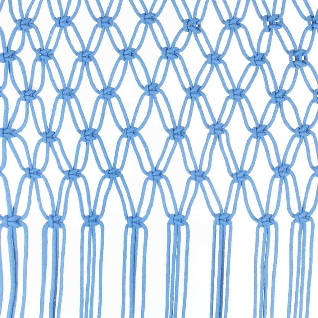 Rideau en macramé bleu 140 x 240 cm en coton