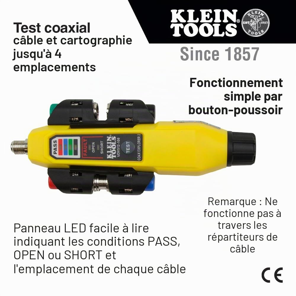 Klein Tools VDV512-101 | Coax Explorer 2 Set | Koaxialkabel-Tester mit Remote-Einheiten zur Leitungserkennung | Kabeltester für TV, SAT, Video und Datenanwendungen
