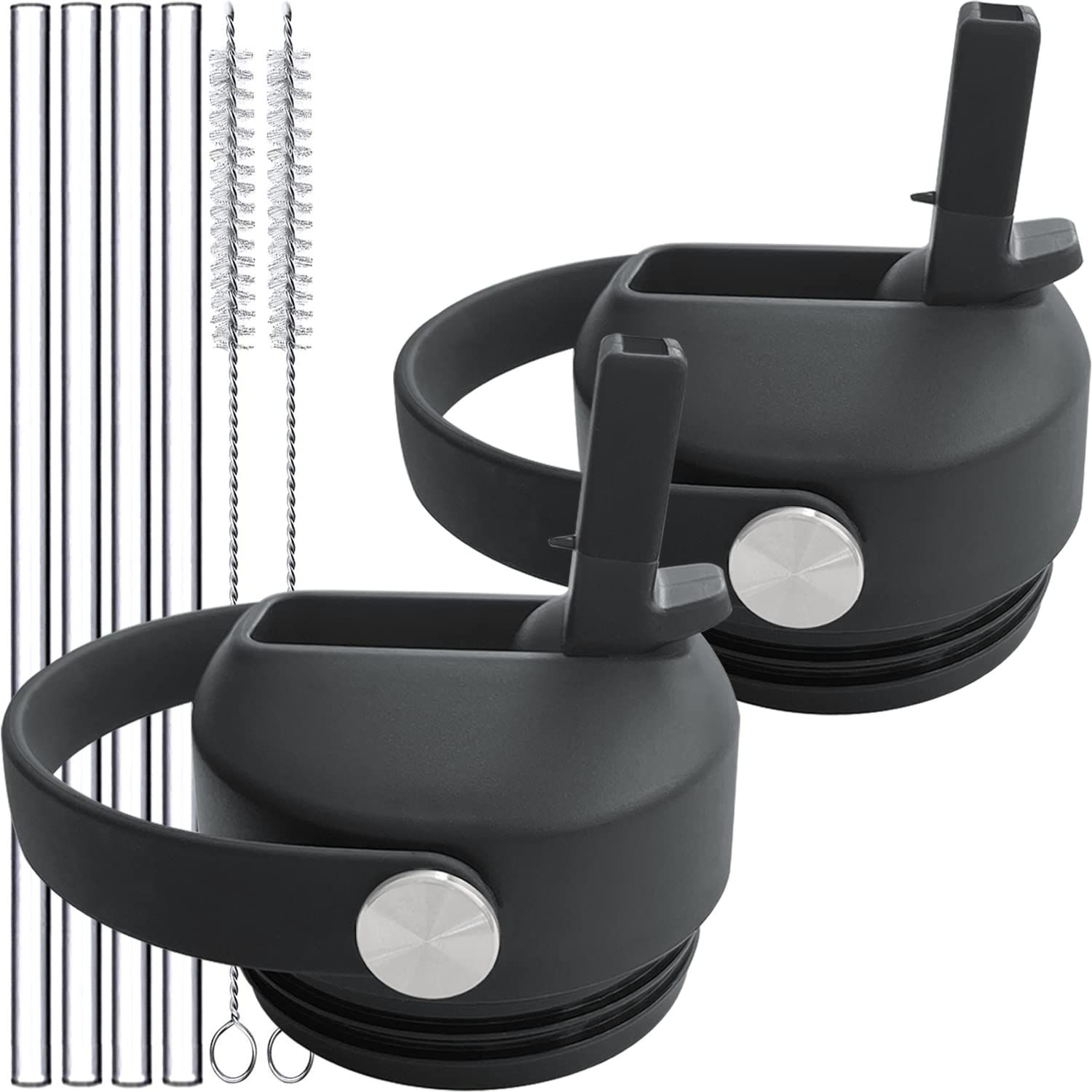 Straw Lid for YETI Rambler Lid Replacement - 18 26 36 64 oz - Flexible Handle lid for Yeti Cap Replacement Accessory Top Water Bottle Accessories