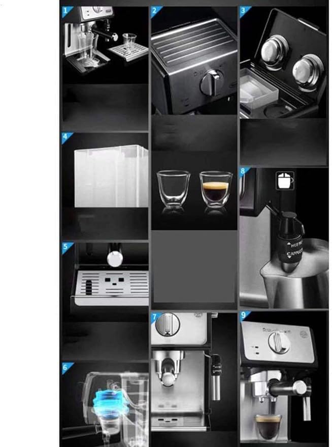 Cafetera Semi Automática de Bomba, 1100W, 1.1L, Blanca miniatura 7