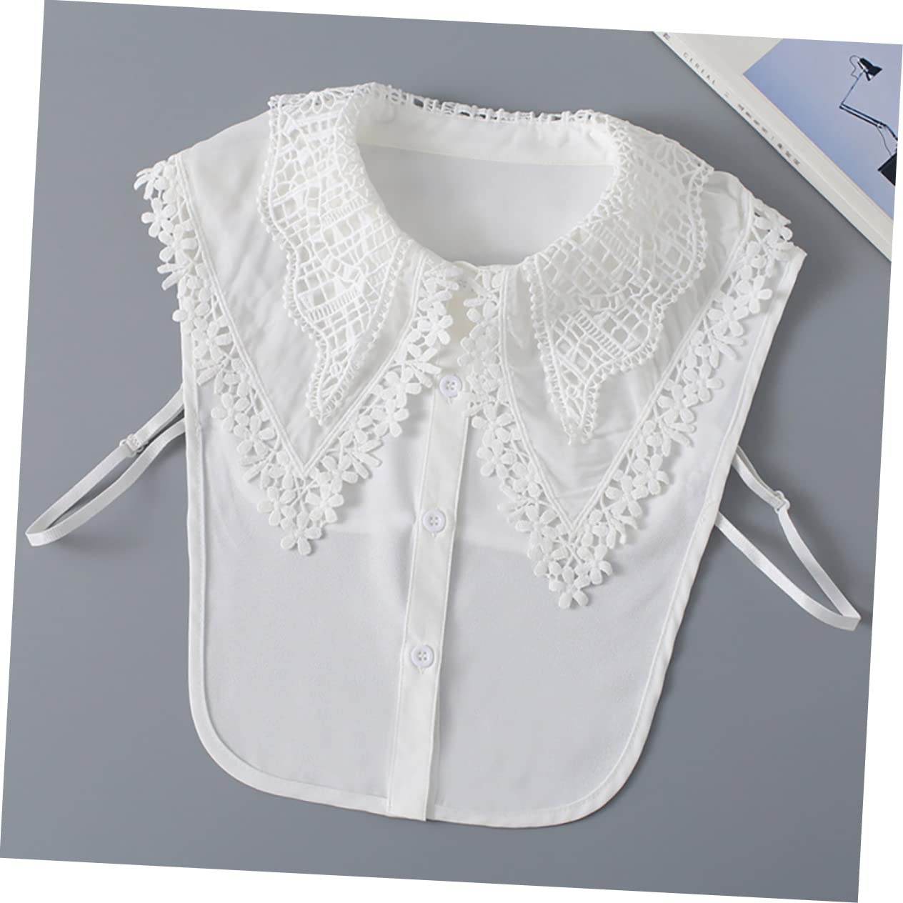COLLBATH 1pc Detachable Lace Shirt Collar for Women Hollow Out Floral Fake Collar Elegant Embroidered Neckpiece Versatile Accessory for Casual Party Outfits Comfortable Design