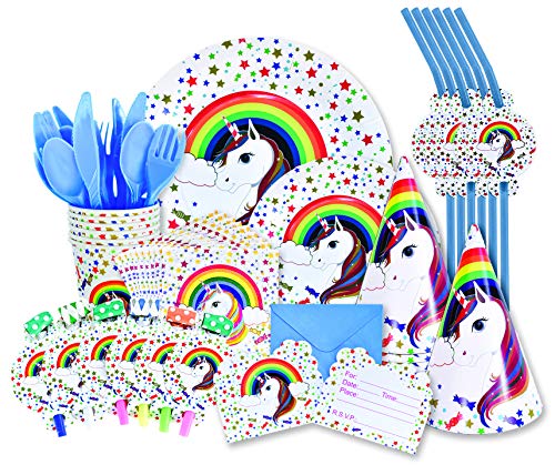Unicorn Decorations for Birthday Party - Complete 96 Piece Set - Perfect for Unicorn Themed Birthday for Boys or Girls