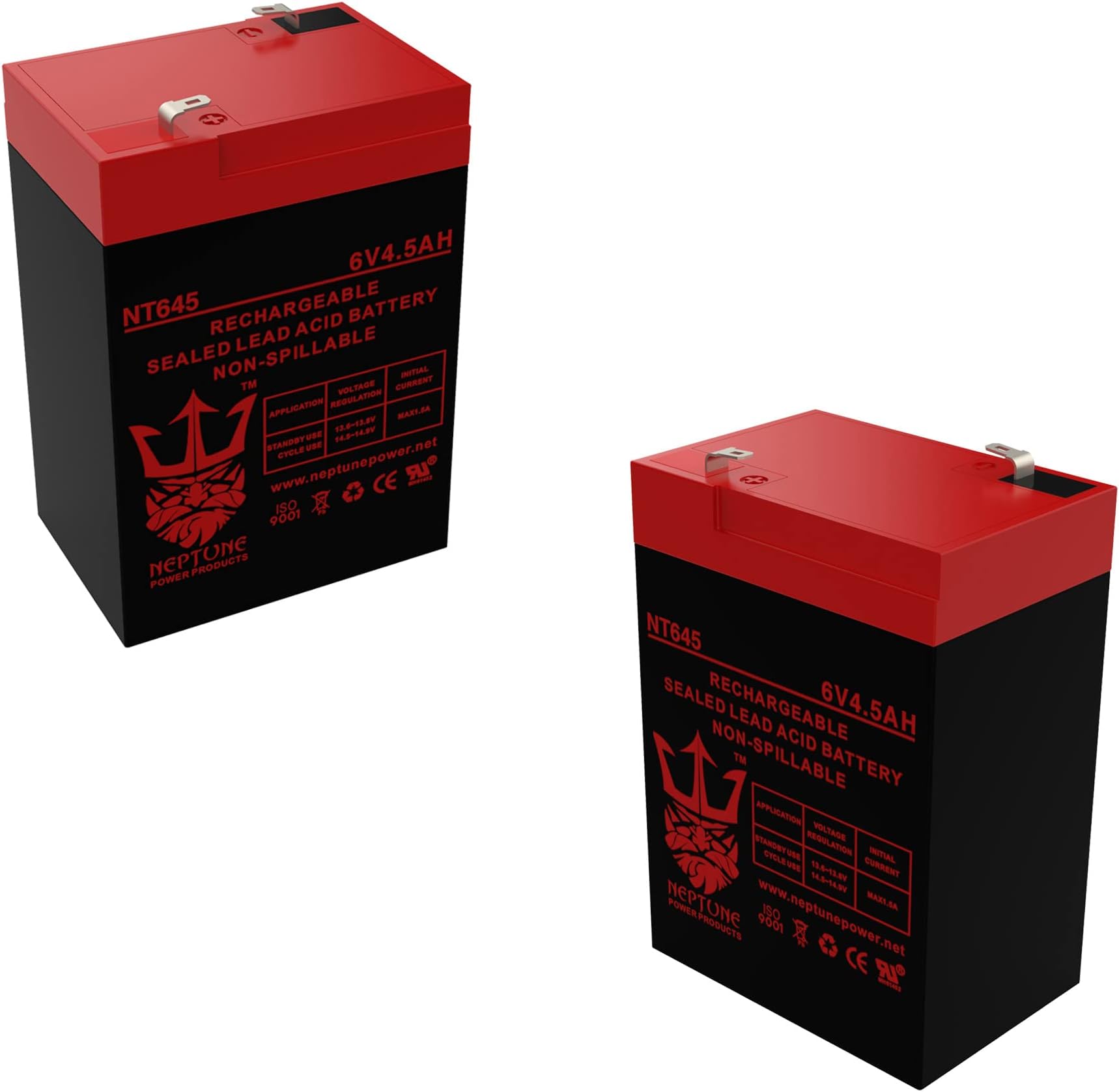 6 Volt 6v 4.5ah Rechargeable Deer Game Feeder Battery for Neptune - 2 Pack