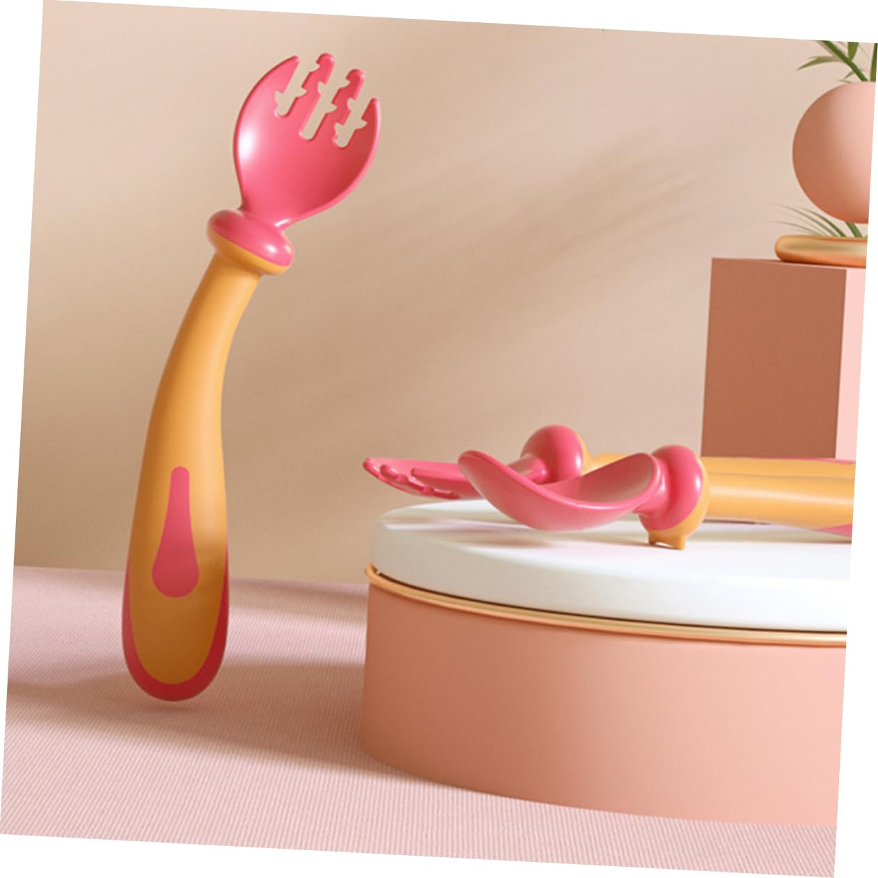 BESPORTBLE Infant Spoon Fork Set Boys and Girls Fork Spoon Eating Utensils Lunch Utensil Set for Boys and Girls