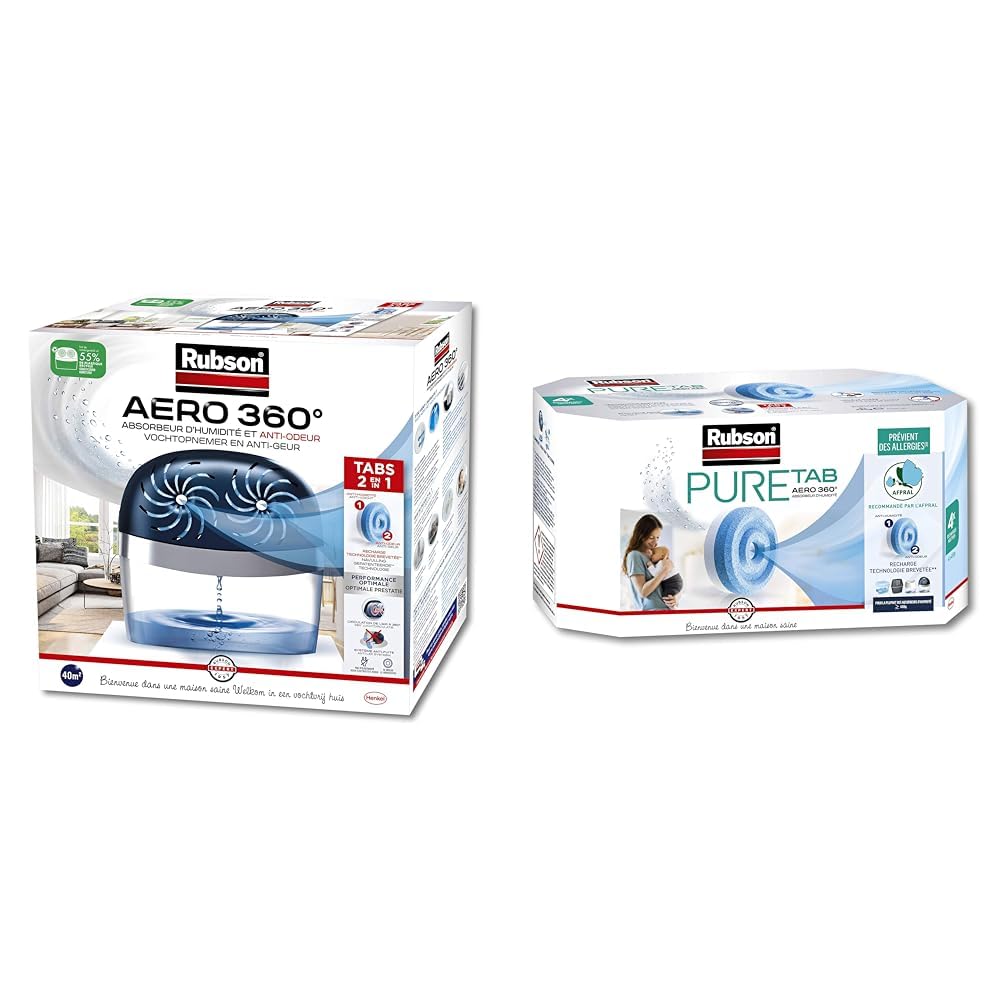 Déshumidificateur d'air anti odeurs Rubson AERO 360 contre l'humidité