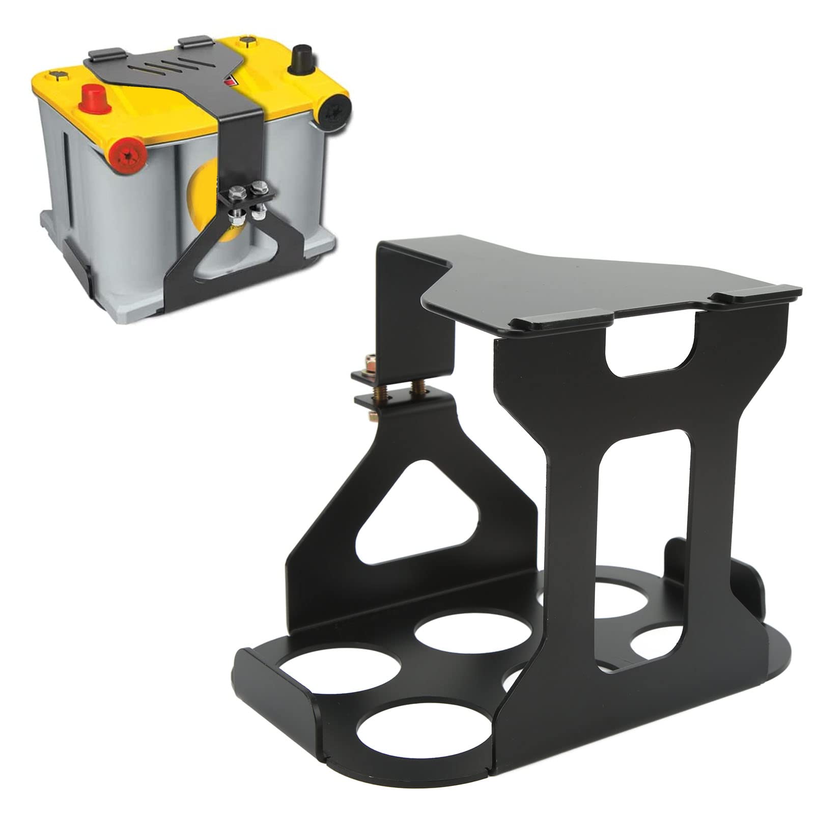 Vassoio di Fissaggio della Batteria, Supporto del vano Batteria in Acciaio al Carbonio Adatto per Optima Group 34 78
