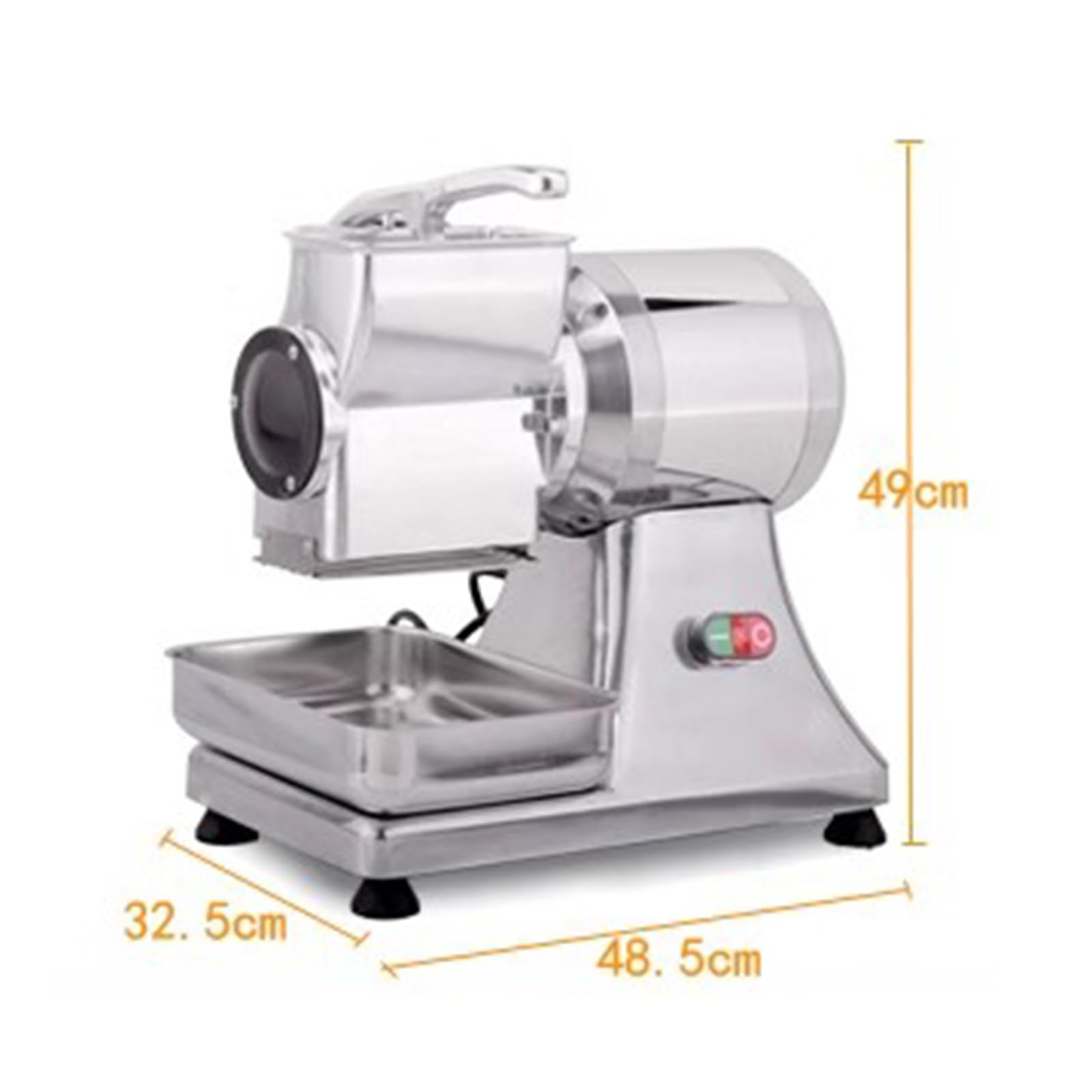 Rallador De Queso Eléctrico De 550 W, Molinillo De Queso Giratorio Comercial, con Bandeja De Acero Inoxidable, Capacidad De Procesamiento De 40 Kg/h
