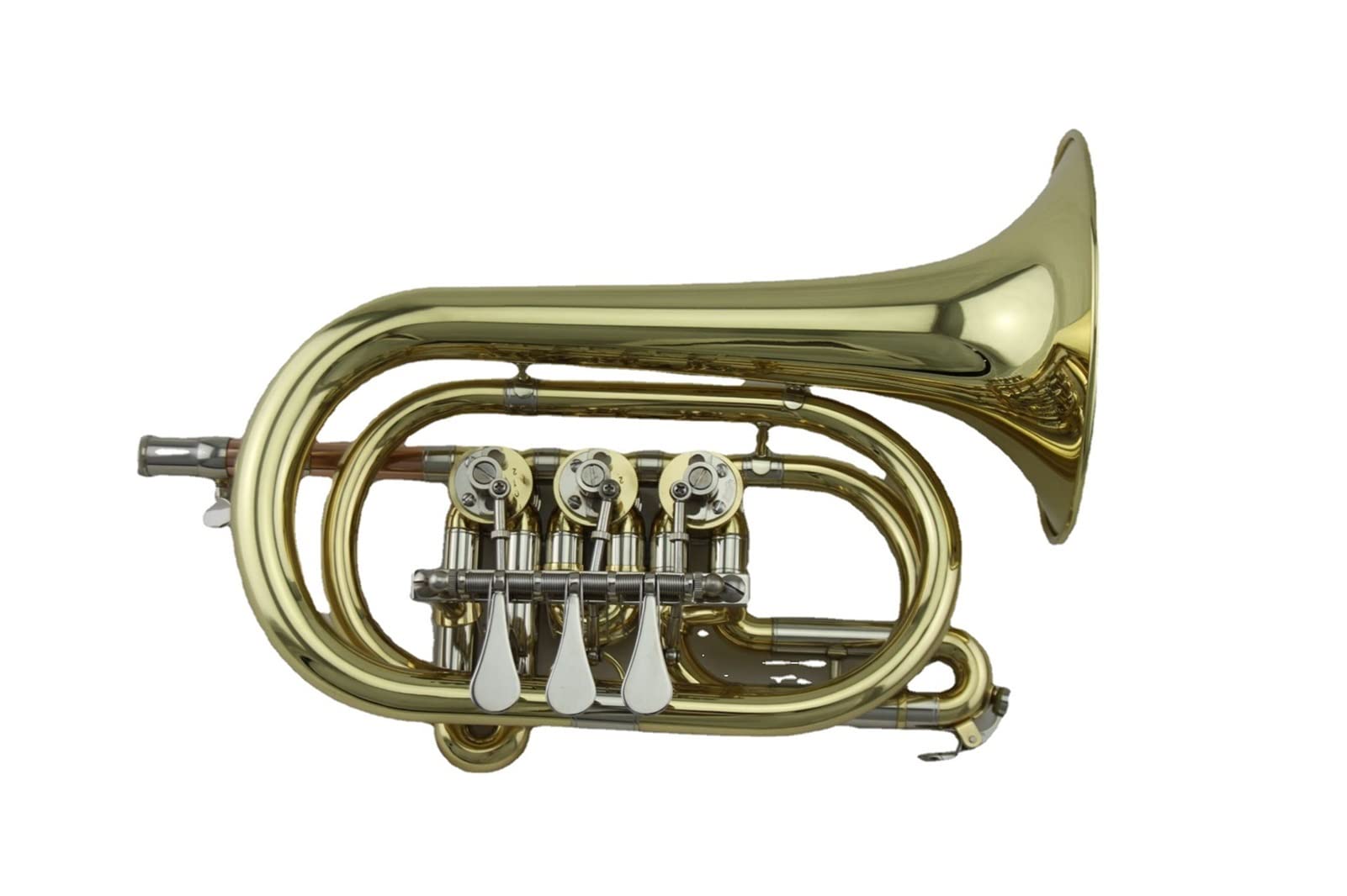 ZENGXUE Brass Tube Body Lacquered Gold B-Flat Brass Wind Instrument Rotary Valve Trumpet Palm Horn Cornet Brass Student Trumpet