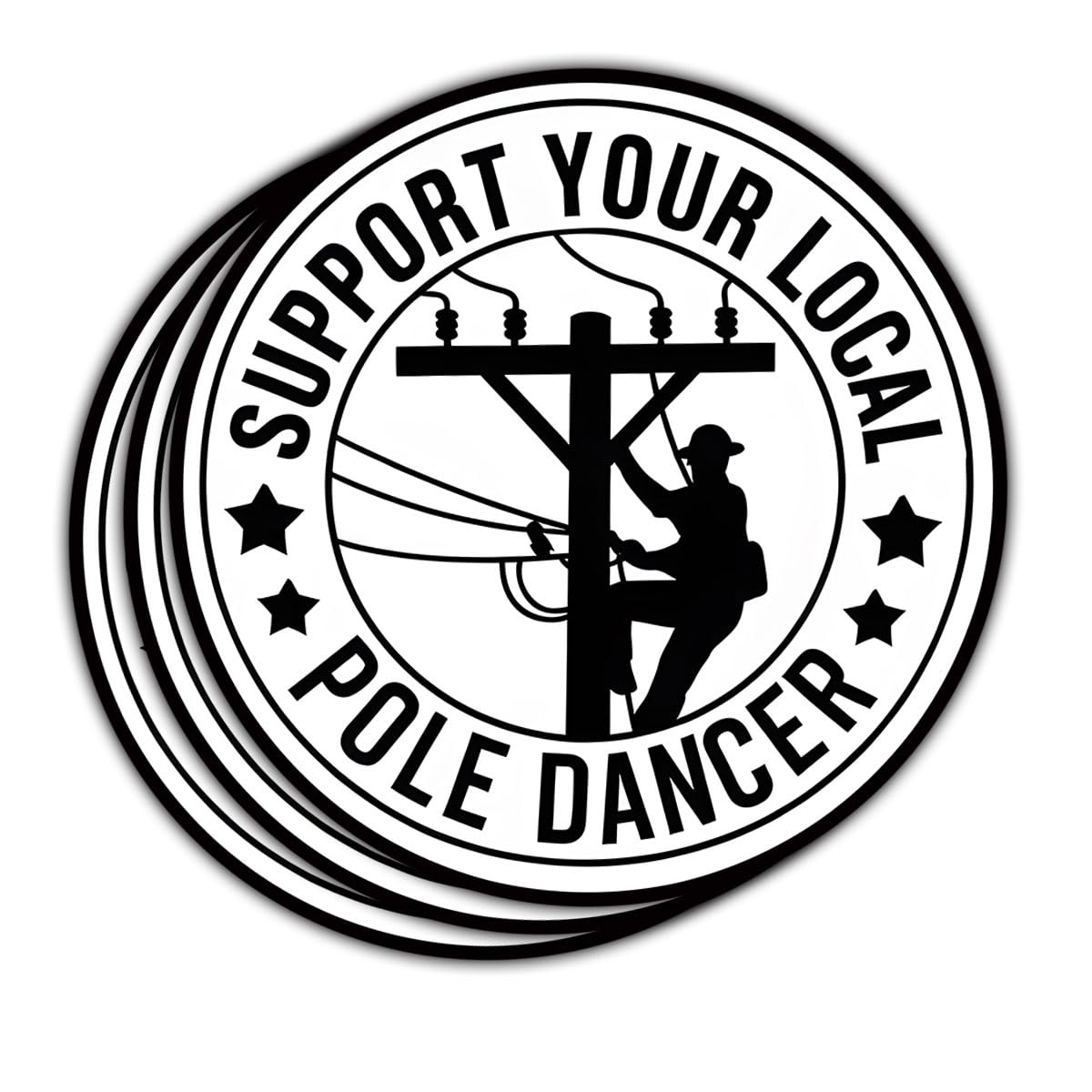 3 Pcs Support Your Local Pole Dancer Sticker, Lineman Sticker, Electrician Lineworker Gift, Funny Lineman Vinyl Decal for Electricians, Utility Workers, Toolbox, Car, Laptop