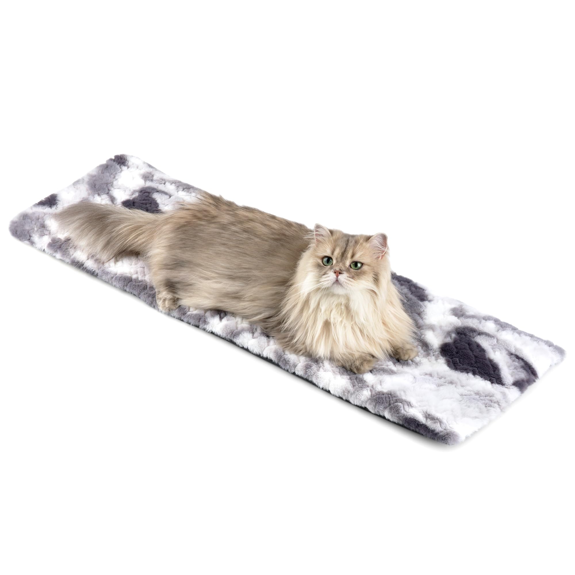 Cojín de Ventana para Gatos Colchoneta Autocalentable sin Electricidad, Antideslizante Manta Autocalentable para Gatos para Ventana 90x28cm, Suave y Lavable Funda Gris