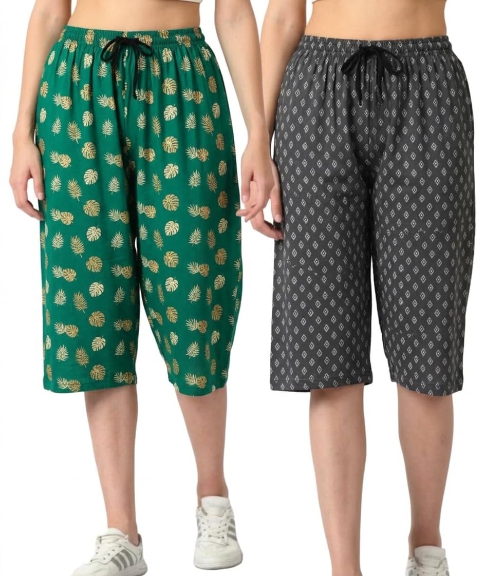Casual Printed Capri Pants for Women Pack of 2-image-35