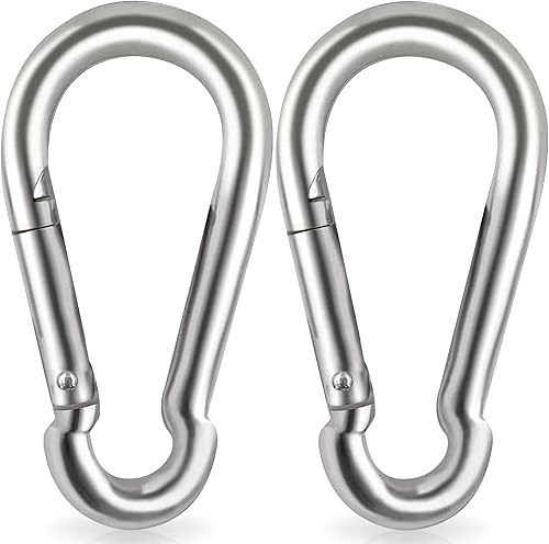 Vista 8 de Clips de mosquetón de bloqueo, gancho de resorte de acero inoxidable, mosquetón de bloqueo resistente, 304 de acero inoxidable de alta calidad