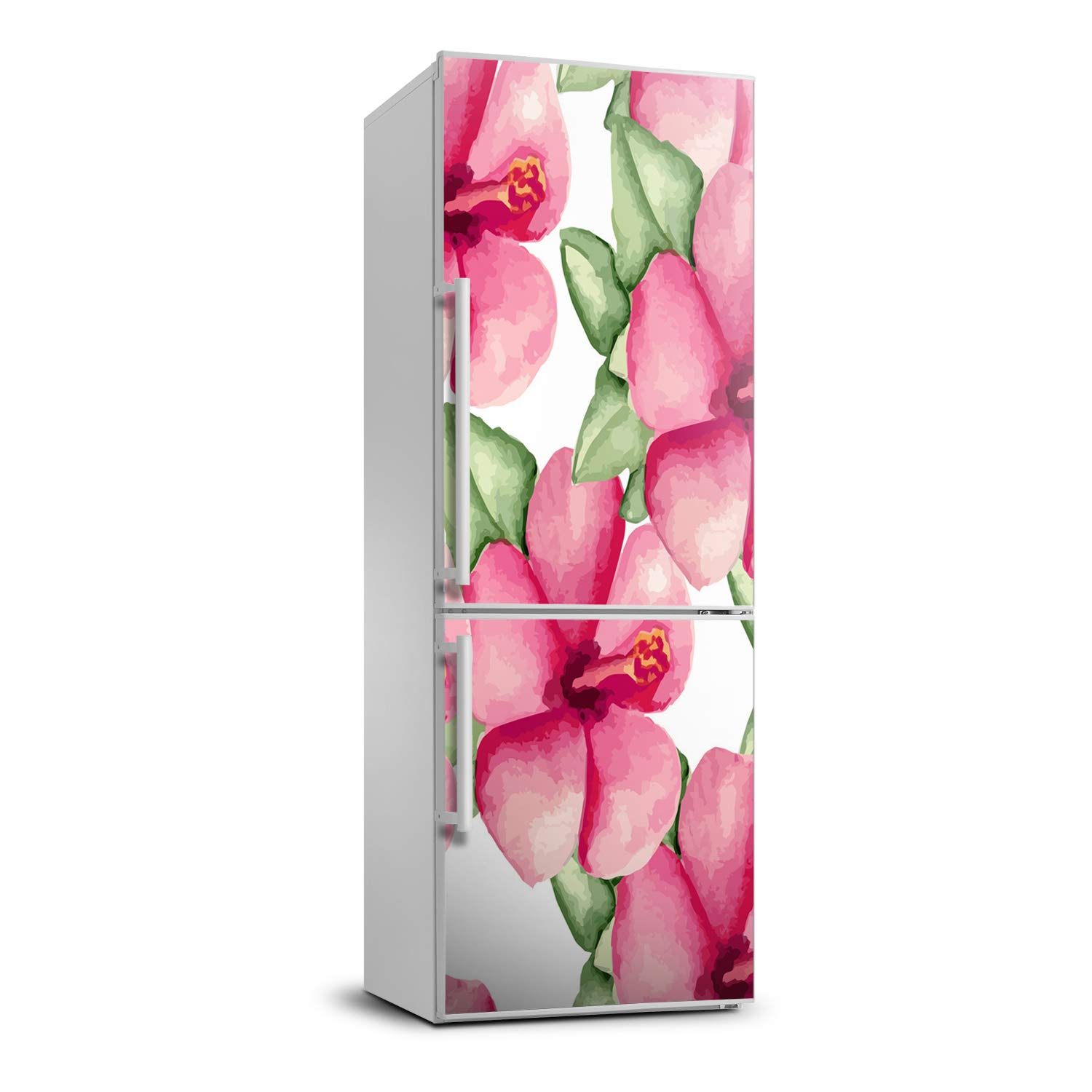 Pegatiras para refrigerador autoadhesivas de flores tropicales vinilo pared 60x180