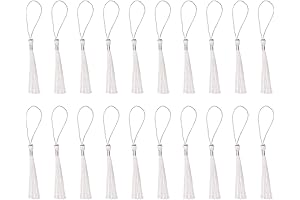20-piece Tupalizy Mini Silky Handmade Soft Flossy Bookmark Tassels with Cord Loop