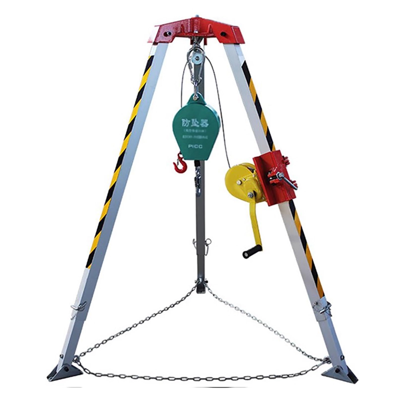 WXPGFEQ Industrial Safety Rescue Tripod for Confined Spaces Adjustable Derrick Crane with Feet for Lifting & Exploration - Heavy-Duty Rescue Equipment