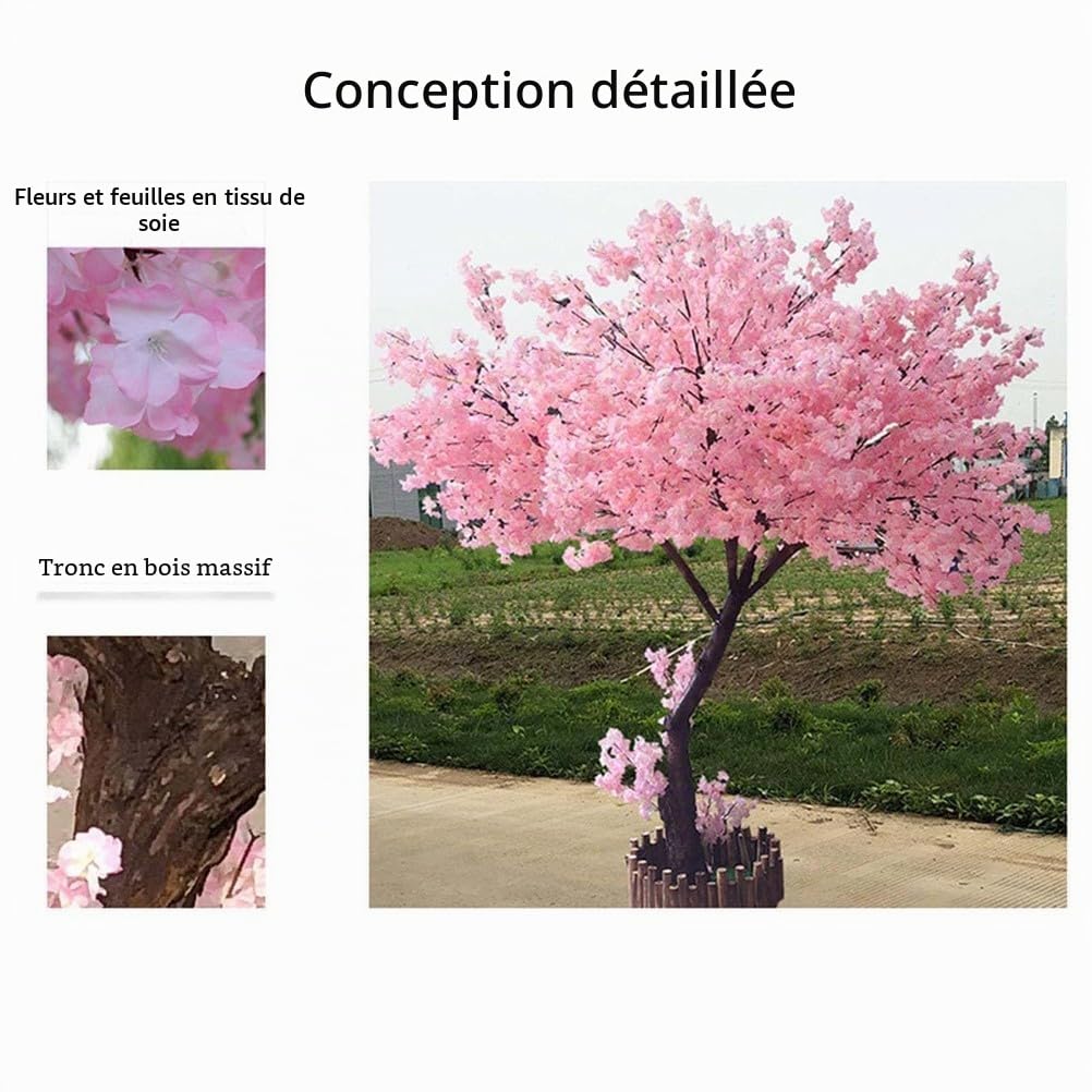 Grand Arbre de Fleur de Cerisier Artificiel, for Plantes Artificielles De Fête in, Arbre À Souhaits, pour Intérieur Extérieur, Mariage, Bureau, fêt,A,1.2x1.0m