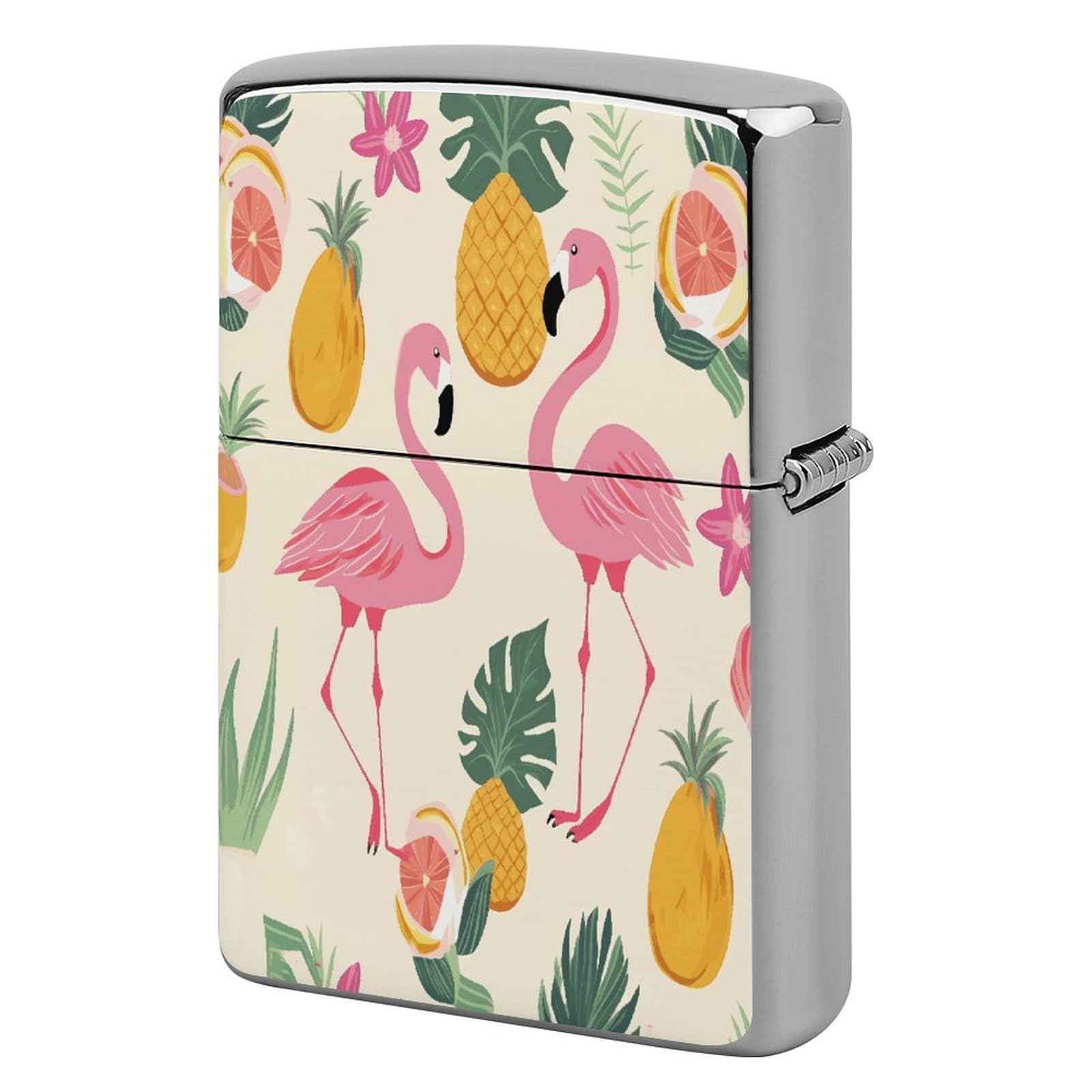 Fodpand Style Flamingos And Pineapples Metal Lighter Case Cover Lighter Sleeve