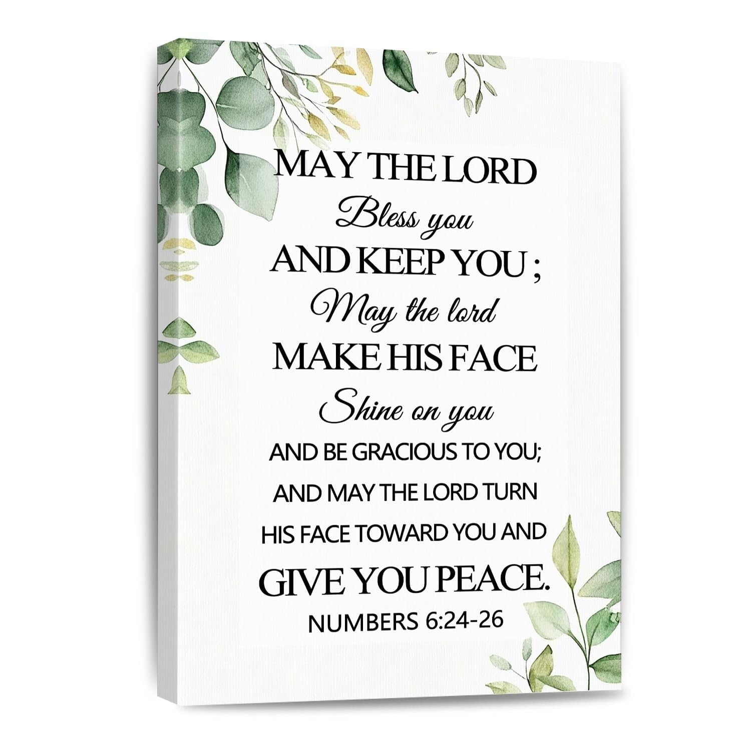 LLBOGRGGN Religious Inspirational Poster May The Lord Bless You And Keep You Numbers 6:24-26 Christian Wall-Art Bible Verse Blessing Quote Decor(Framed,08x12inch(20x30cm))