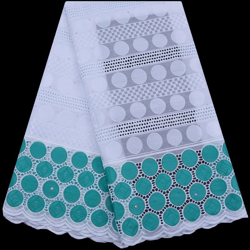 Tela de encaje africano 5 yardas encaje de encaje de algodón para mujer vestido de fiesta costura-15848, Estados Unidos