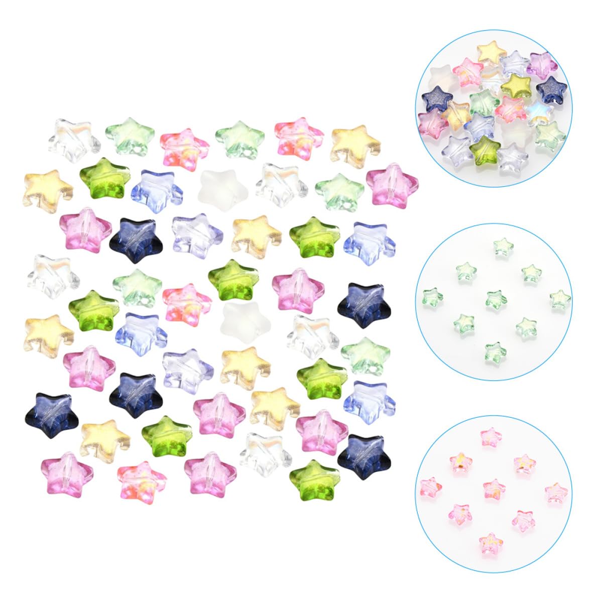 HOMSFOU 5 Set Perline Stella Vetro Per Diy Gioielli Accessori Per Decorativo Perline Per Collane E Braccialetti Materiale Per Bigiotteria 100 Pezzi*5