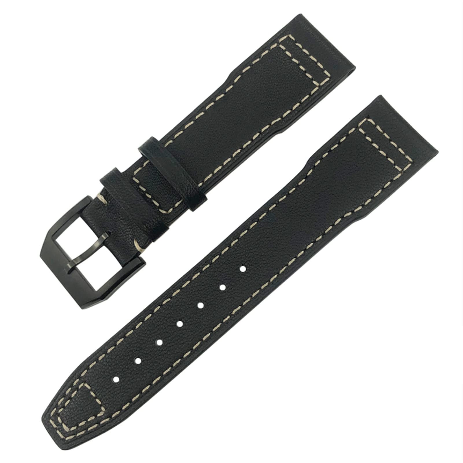 Skórzany pasek do zegarka 20 mm 21 mm 22 mm do IWC IW3777 IW3270 Mark 18 Big Pilot's pasek do zegarka brązowy miękkie bransoletki ze skóry bydlęcej, 22mm, Agat