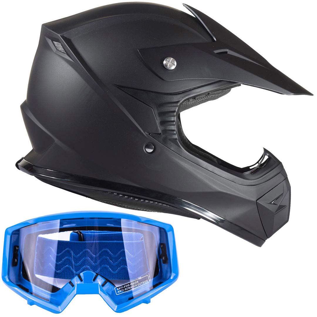 Kids Youth Offroad Gear Combo Helmet & Goggles DOT Motocross ATV Dirt Bike MX Motorcycle