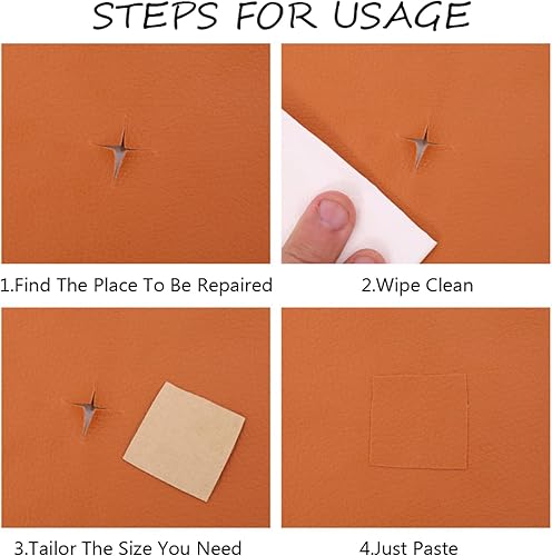 Miniatura 3 de Dreamlee Kit de cinta de reparación de cuero, parches de tapicería para asiento de coche, parches de cuero autoadhesivos para reparación de sofá,