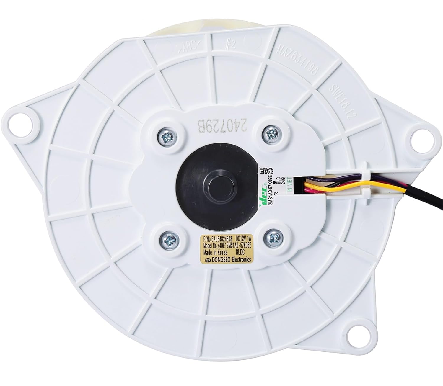 Upgraded EAU64824808 Refrigerator Evaporator Fan Motor (OEM) for LG Refrigerator Fridge Radiator & Freezer, Z40E12MS1A0-57K06E DC12V 1A 12W 2700 RPM Fan Motor