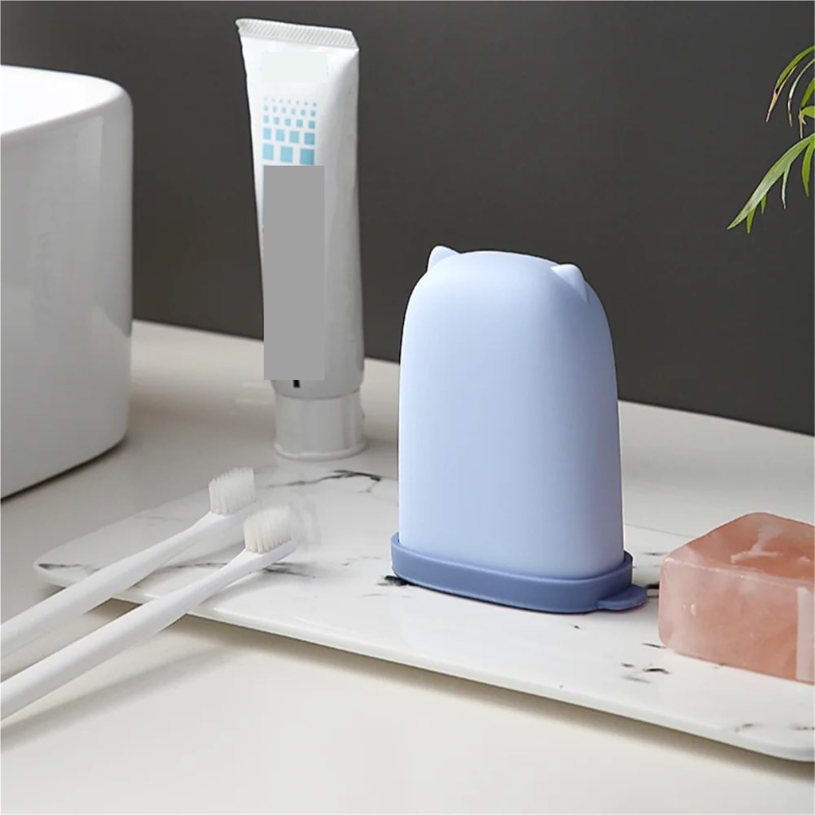 Jabonera Antideslizante, Caja de jabón Viaje Silicona 2 Piezas. Bandeja Almacenamiento Multicolor a Prueba Fugas(Blue+White)