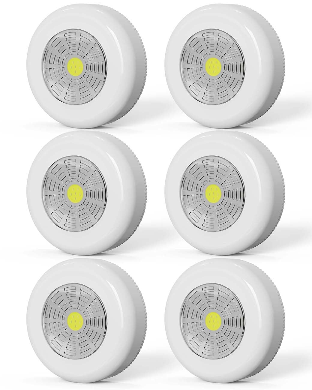 CTOCTOU 6 Pack Portable Battery Operated Wall Lights, Push Lights Battery Powered Stick on Lights for Under Cupboards, Closets, Cabinets, Counters, Wardrobe, Kitchen Lights — image 1