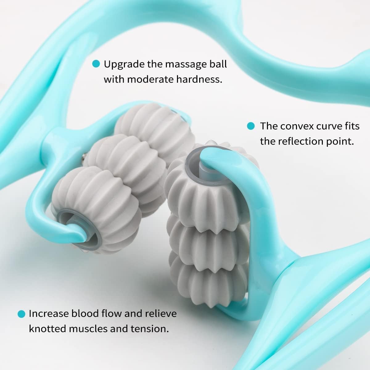 GETZET Tissue Handheld Trigger Point Massage Tool For Pain Relief in Lightweight & Knee Legs Waist Neck And Shoulder Relaxer 6 Balls Point Roller Massager for Legs Waist Neck and Shoulder. 3