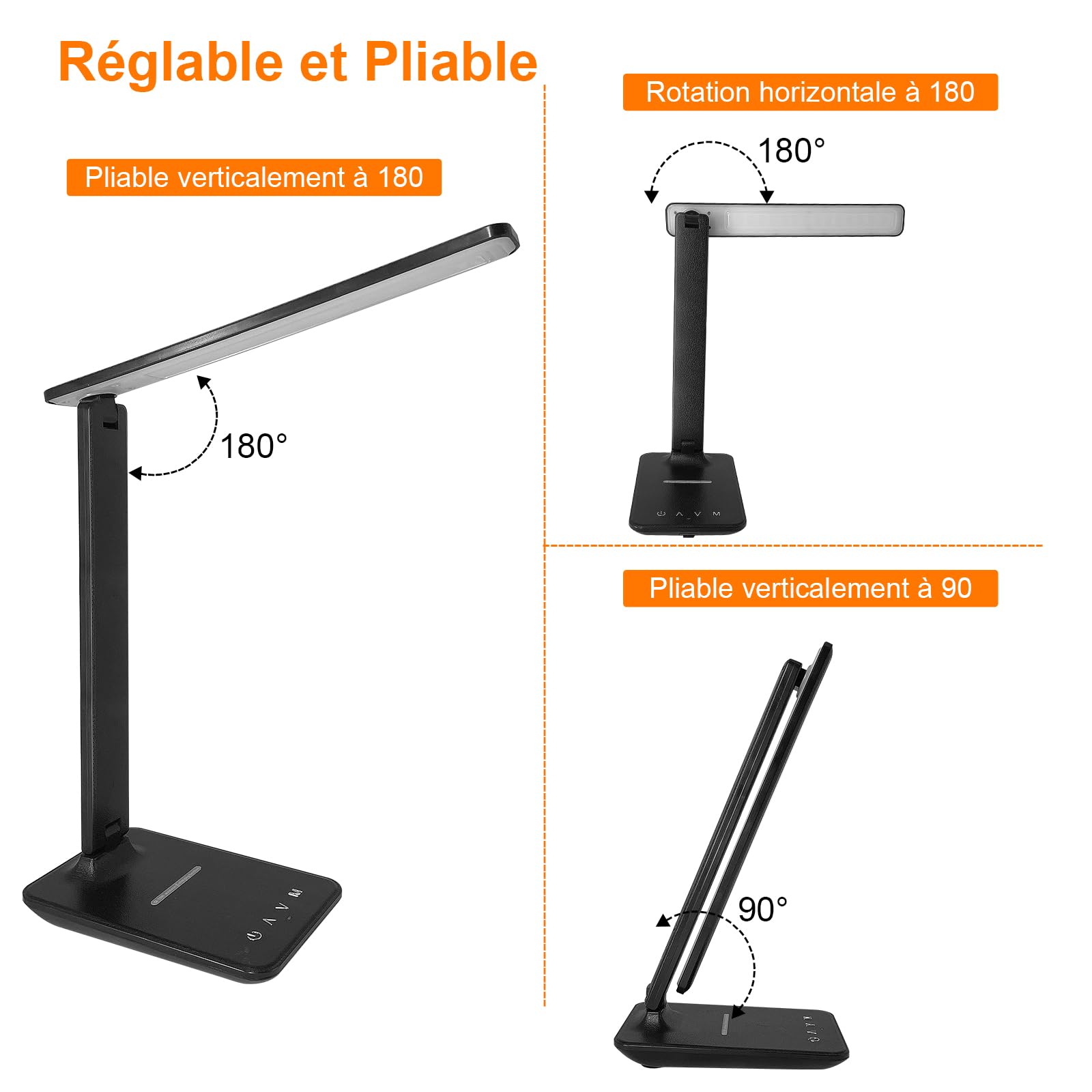 Lampe de bureau Qualis avec chargeur sans fil et Haiti