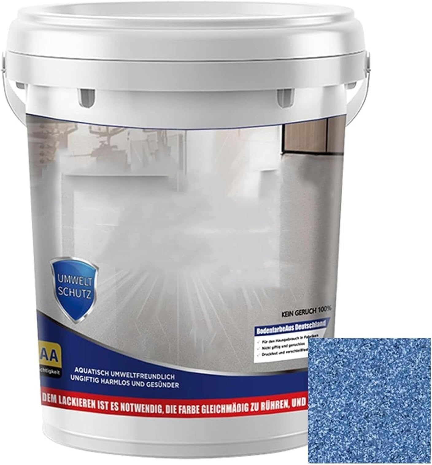 Epoxy Colored Sand Floor Paint, High Gloss Marble Effect Garage Coating, Waterproof & Non-Slip Self-Leveling Epoxy Floor Coating