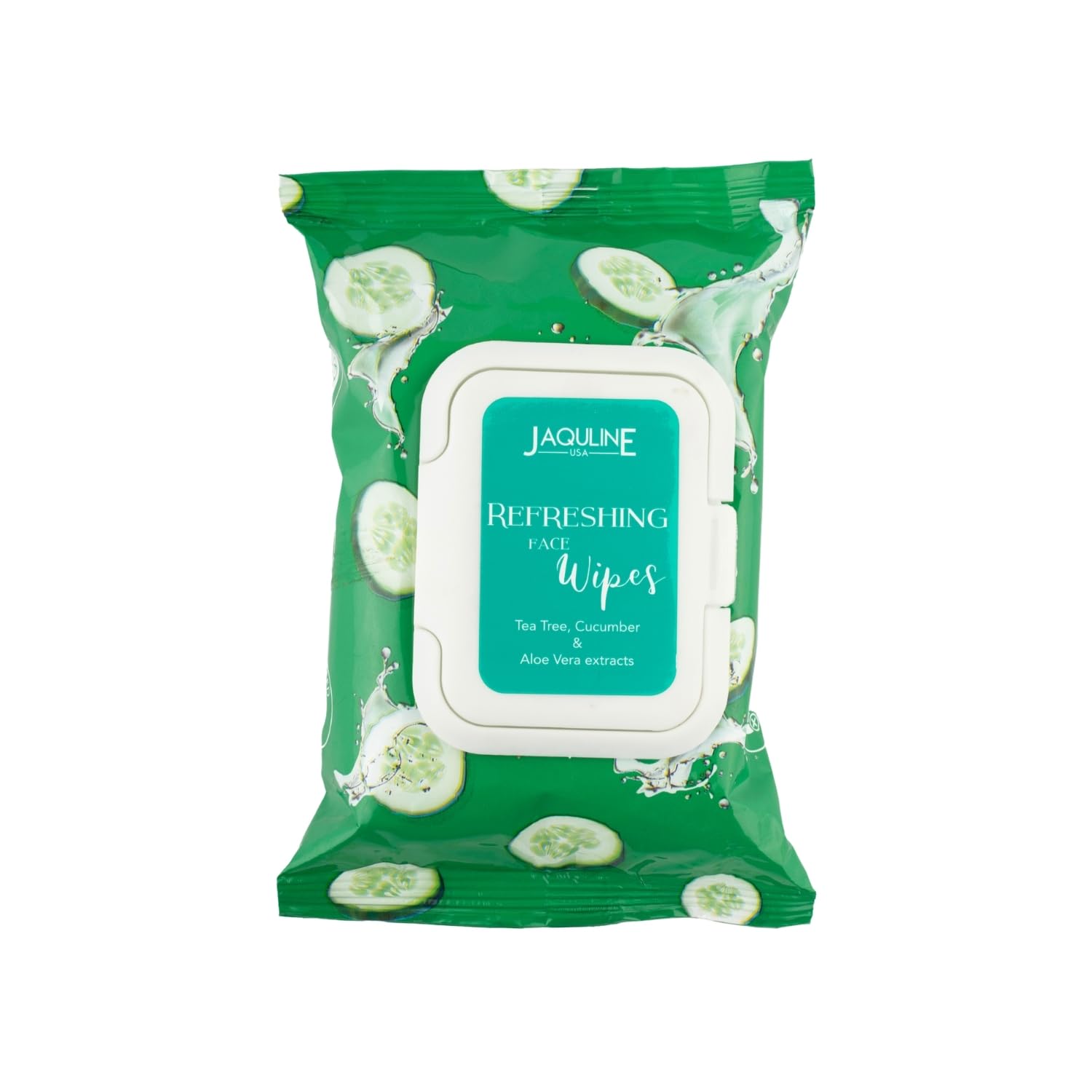 JAQULINE USA Refreshing Face Wipes | Enriched with Tea Tree, Cucumber & Aloe Vera | 30 Pieces | Hydrating | Gentle on Skin | Convenient Pack