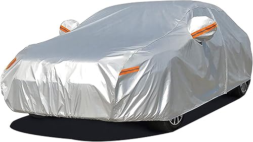 SEAZEN Funda impermeable para automóvil para todo tipo de clima, fundas de automóvil para exteriores con puerta con cremallera, protección contra el