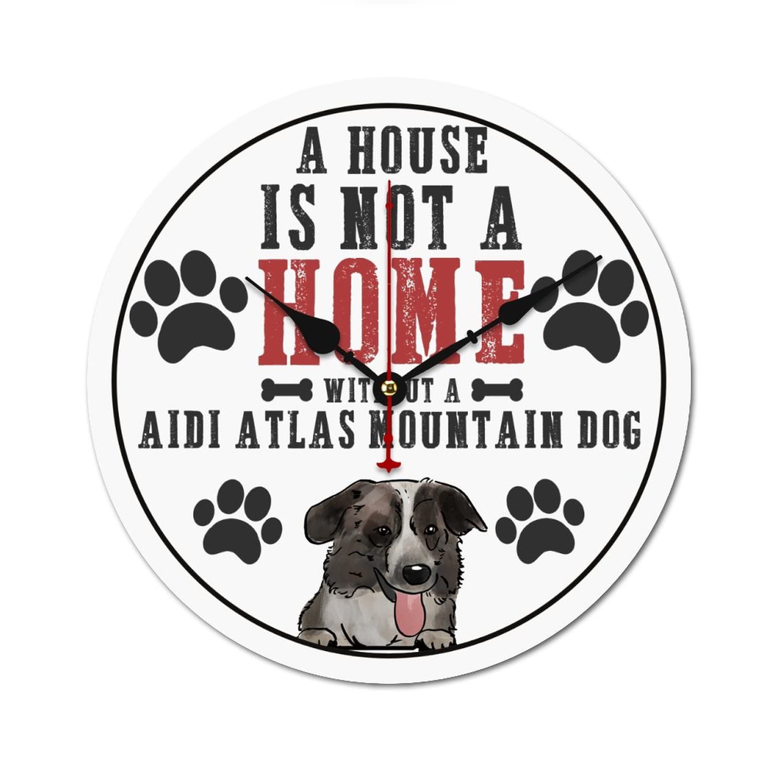 Horloge Aidi Atlas Mountain Dog pendule murale salon 38 cm sans bruit