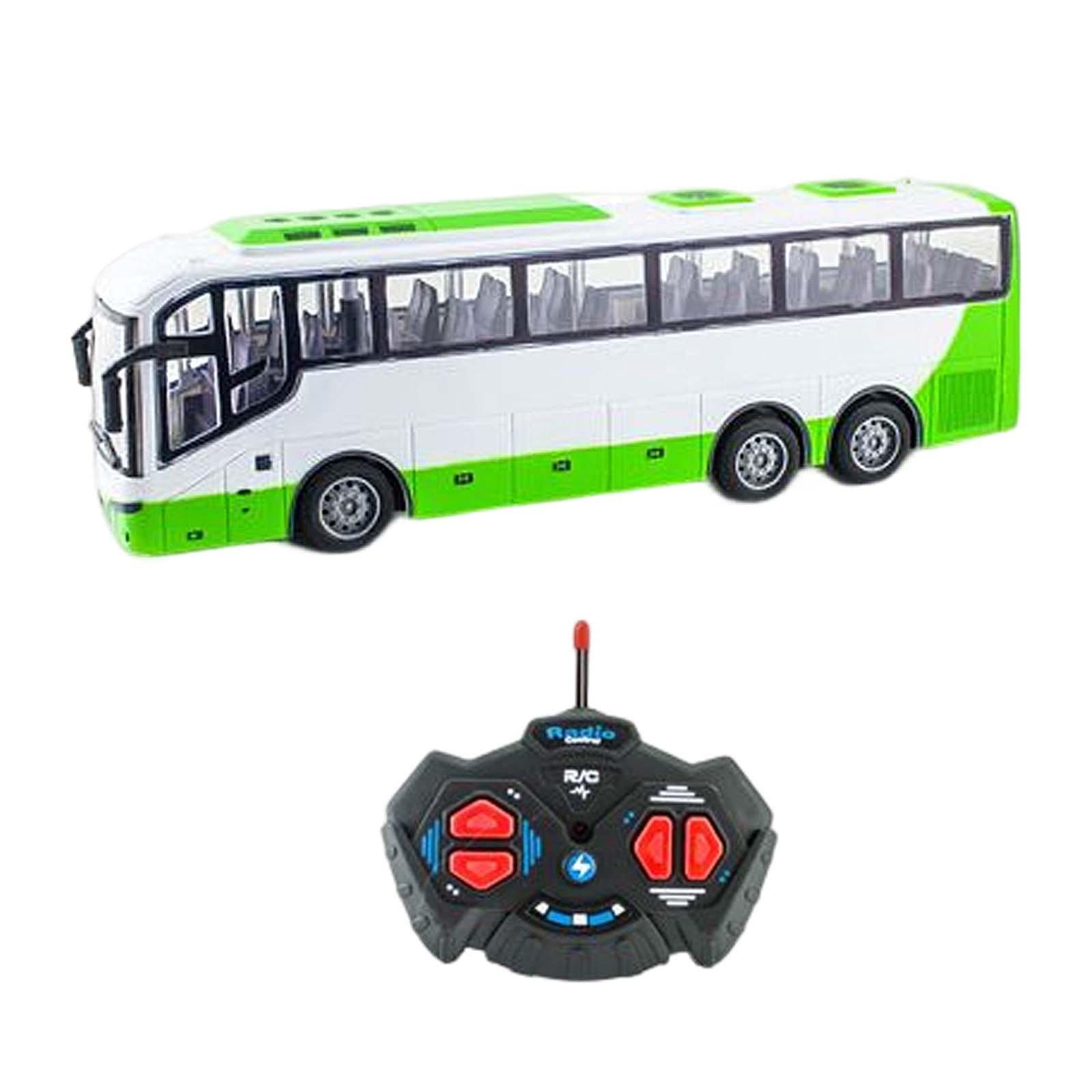 Coche Teledirigido a Escala 1/30, Luces Realistas, Juguetes de, Camión Electrónico, Autobús Escolar RC para Niños, Regalos de Cumpleaños, Verde