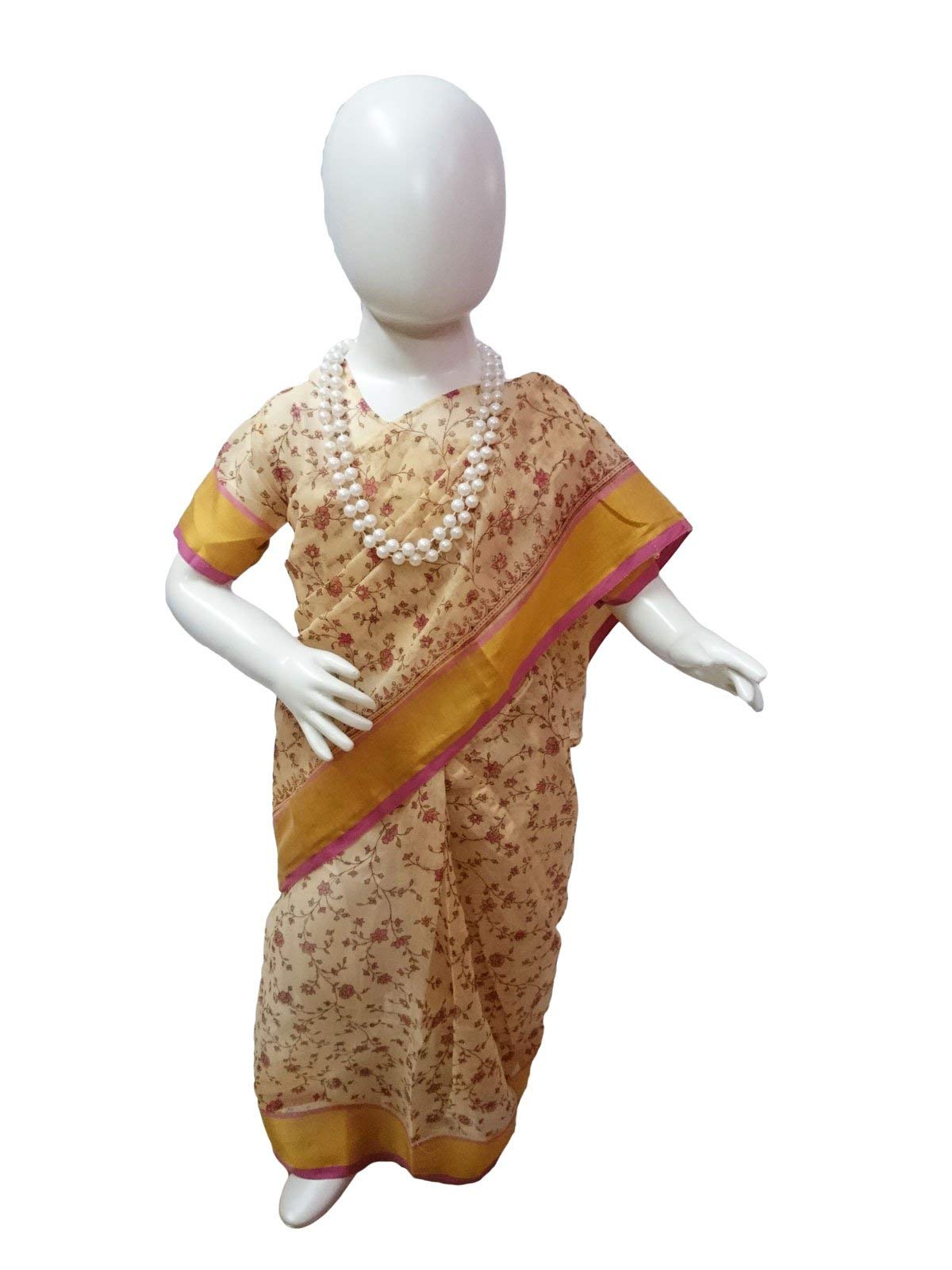 BookMyCostume Principal Headmistress Professional Classic Sari with necklace Kids Fancy Dress Costume 10-12 years (B08KT8DL2J) Amazon Price History, Amazon Price Tracker
