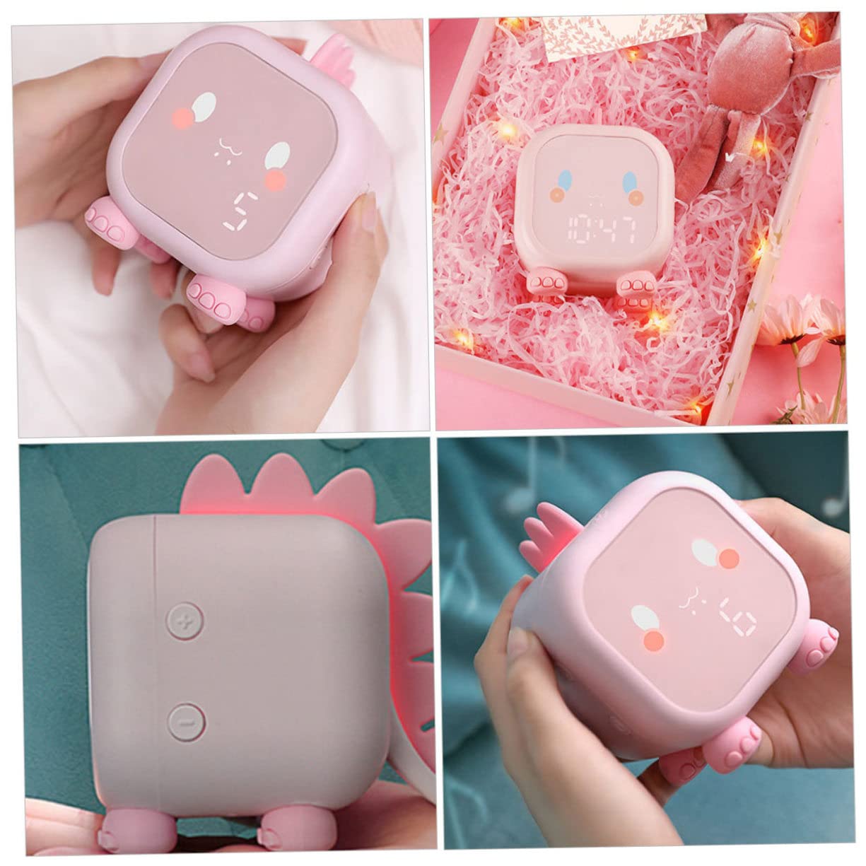 ORFOFE Kinder USB Wecker mit LED Nachtlichtuhr Silikongehäuse Sprachansage Nickerchen Timer für Schlafzimmer und Zuhause