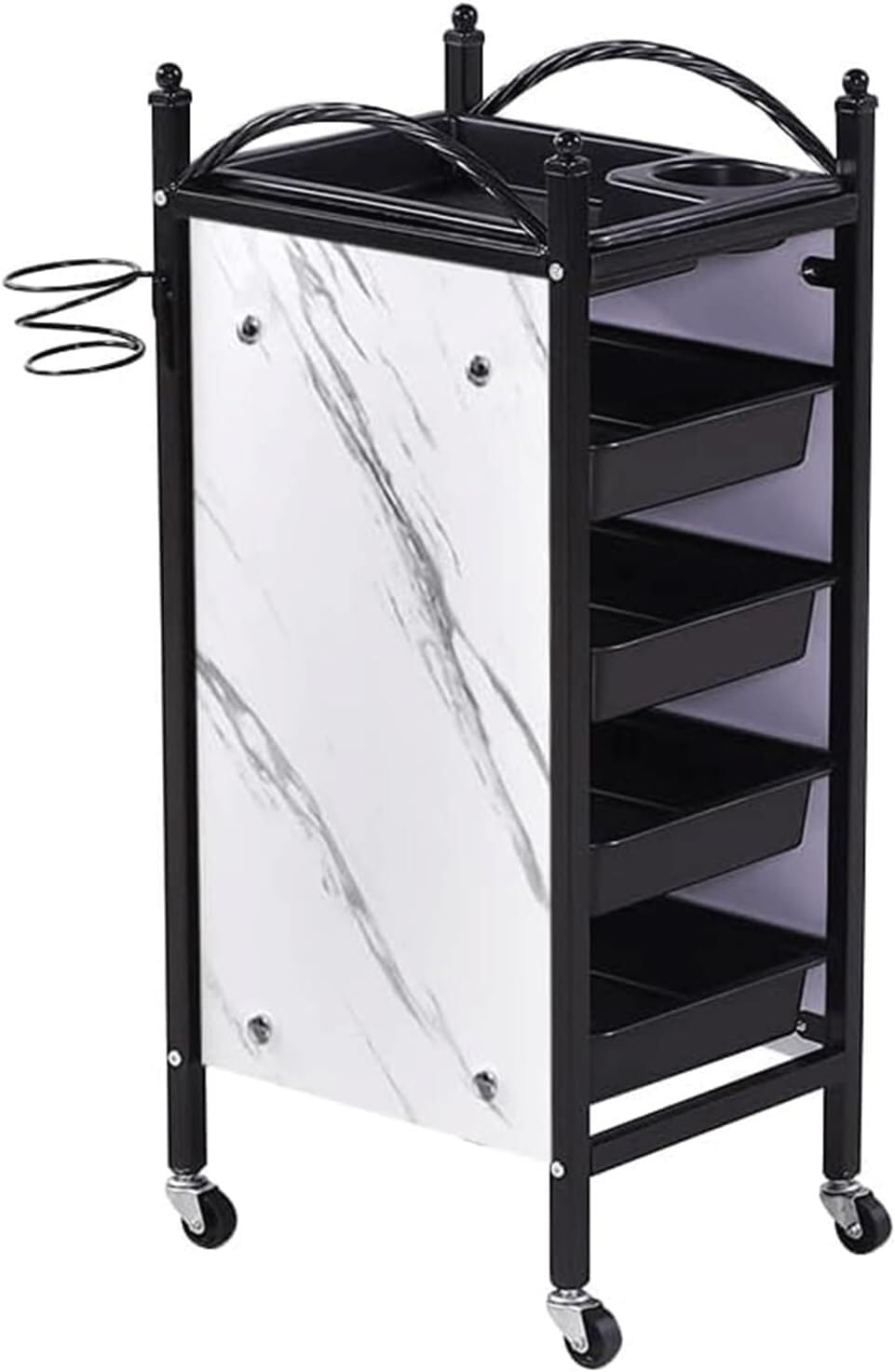 Chariot de rangement de beauté pour matériel de coiffeur et barbier