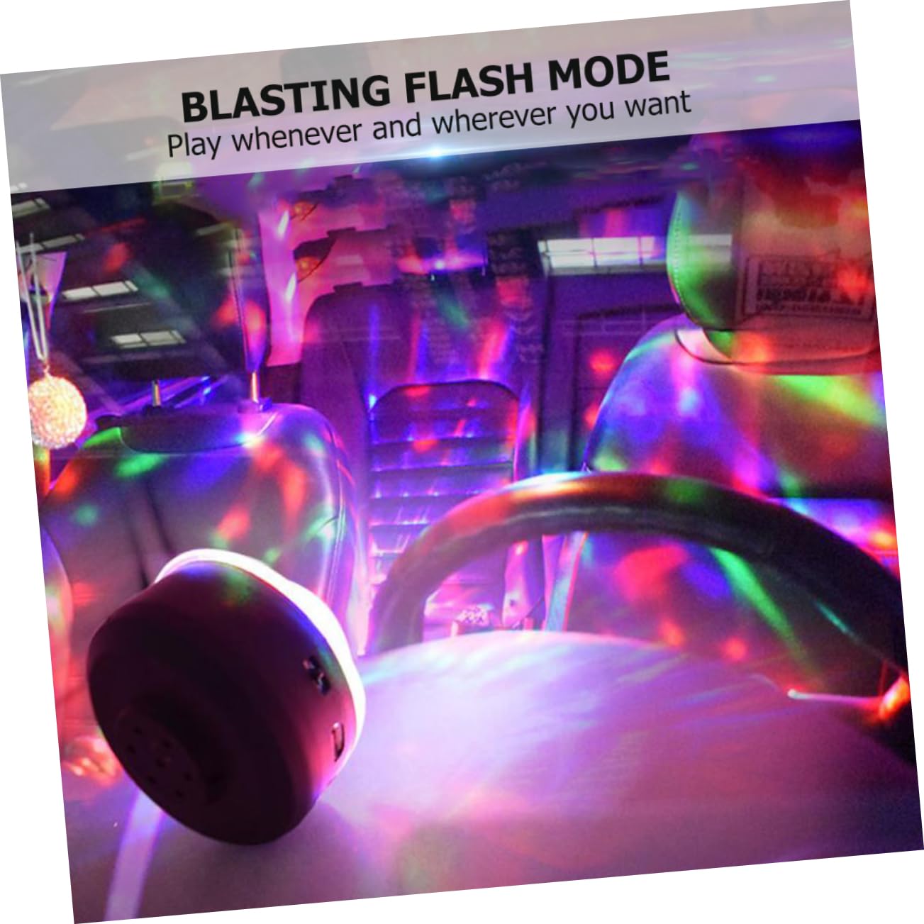 LALAFINA Led Crystal Ball Spotlight Voice Activated Disco Ball Lamp RGB Lights Perfect for Stage Ktv Party