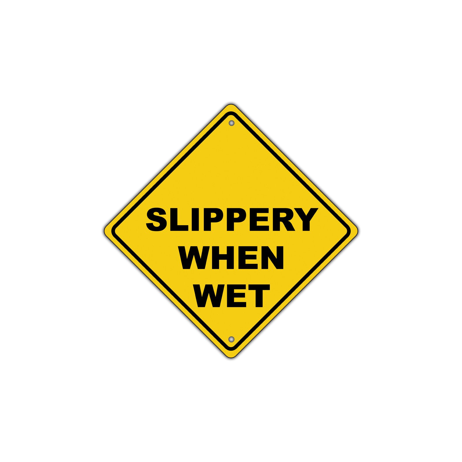 Slippery When Wet Rain Road Warning Traffic Metal Aluminum Sign 12x12