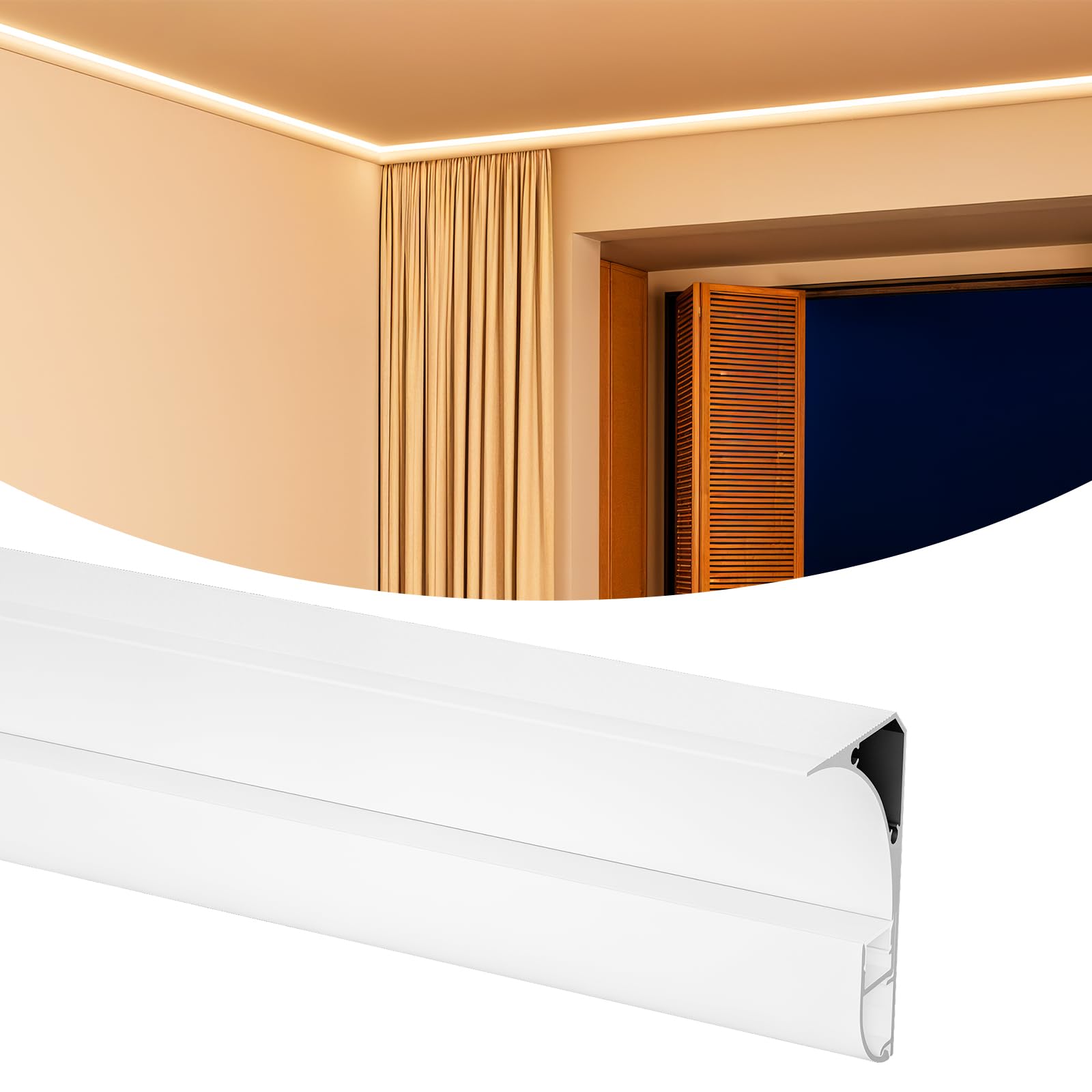 Photo 1 of Muzata 5Pack 6.6FT Ceiling LED Channel Crown Moulding U131 WW