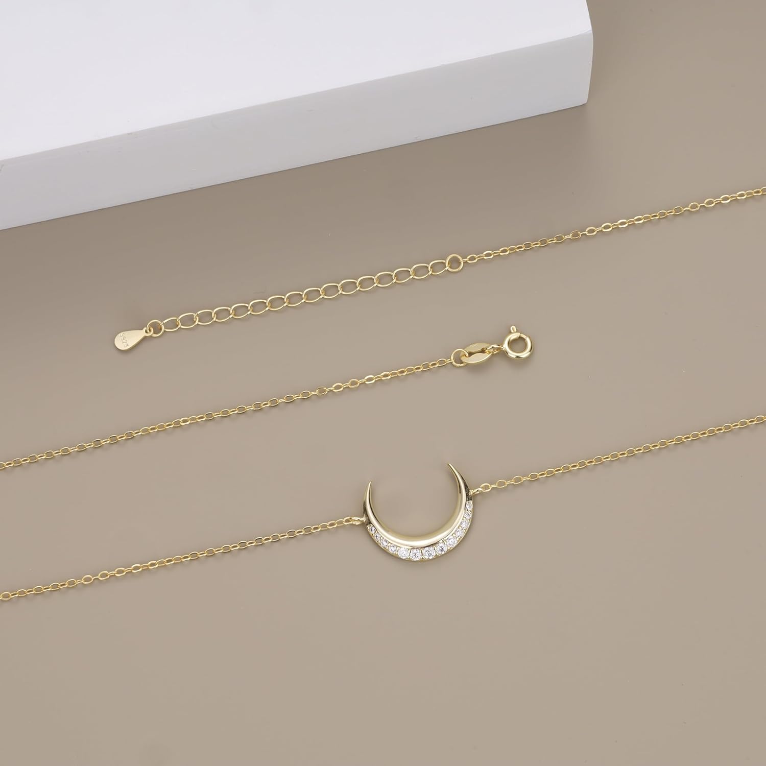 GAVU 925 Sterling Silver Necklace for Women, Dainty Crescent Moon Necklace for Women - Image 4