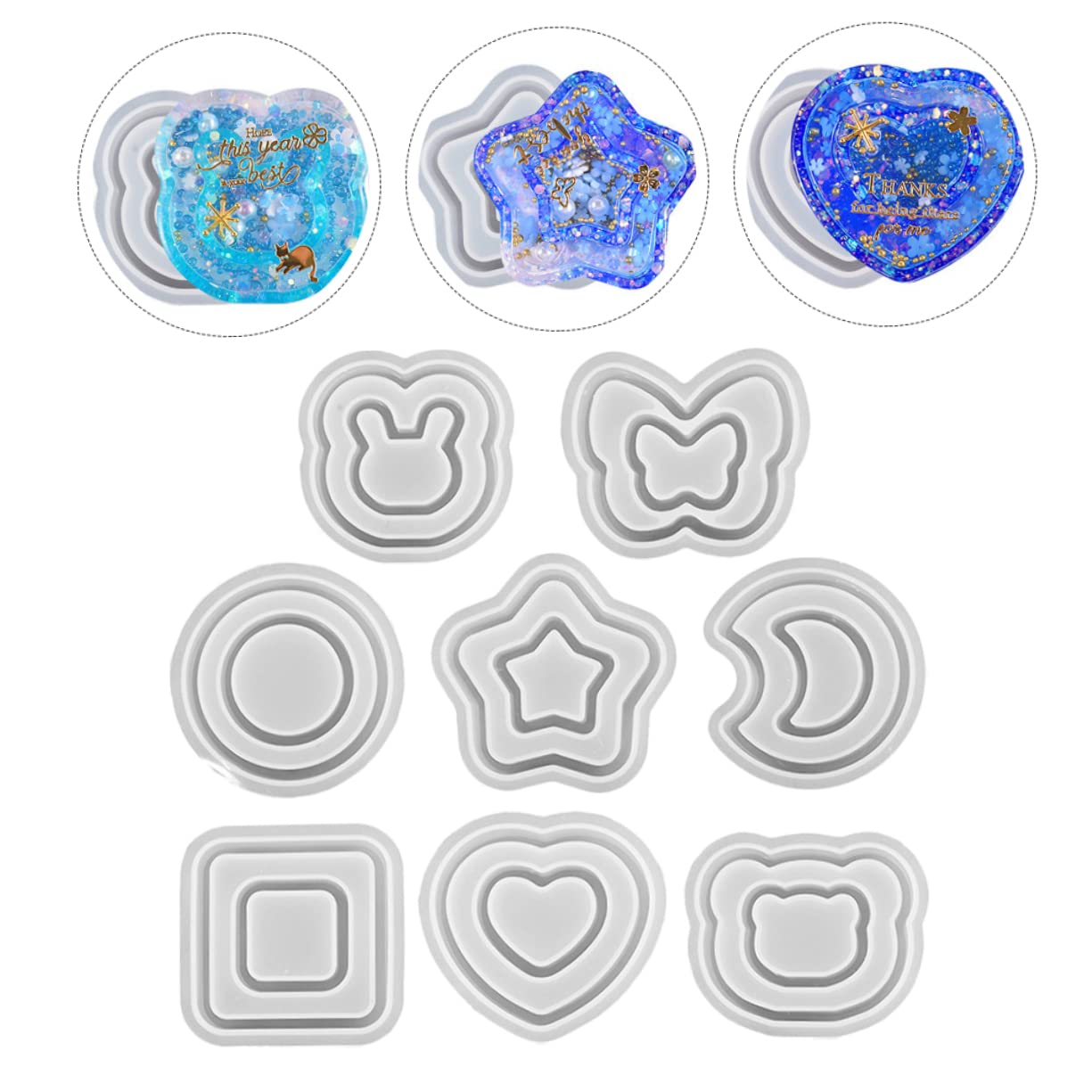 EXCEART 32pezzi Stampi Per Portachiavi Silicone Creativi Per Realizzare Portachiavi Personalizzati Mobile Kit Per Hobby Te Per e