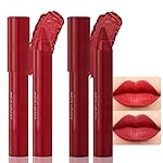 BINGBRUSH Crayon Matte Longwear Lipstick Pack Set,Moisture Smooth Color Stick Ultimate Lip Crayon for Makeup Collection - Waterproof Velvet Lipgloss (2pcs 08&10, 2 Count (Pack of 1))