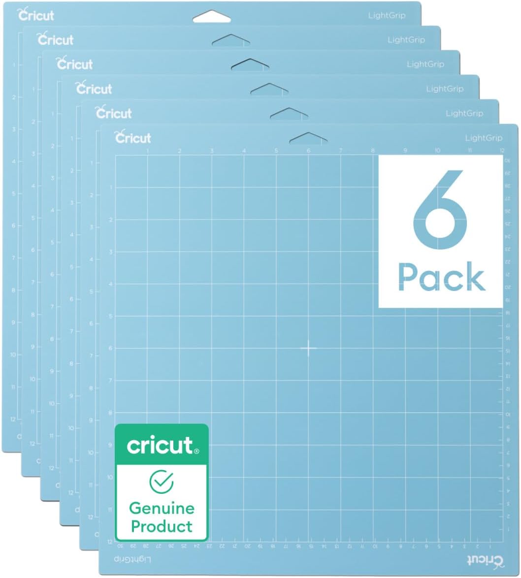 LightGrip Cutting Mat Pack (6 count, 12in x 12in) - for Explore & Maker Machines - ideal for standard paper, light cardstock & more